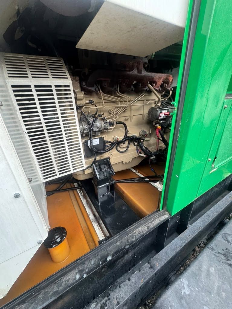 Generator engine inspection and repair in progress
